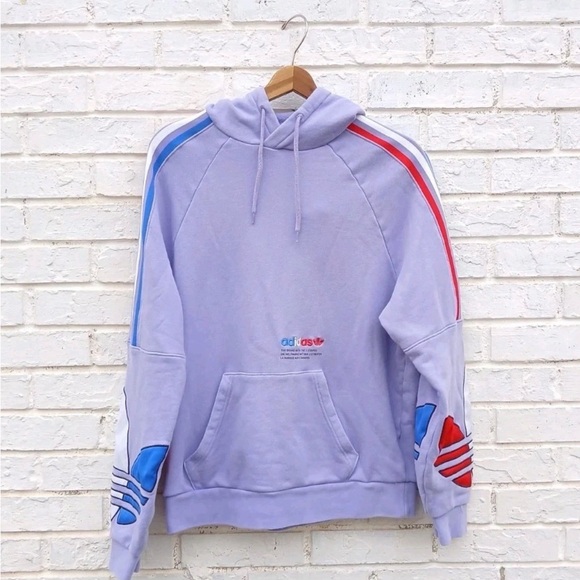 adidas Originals Other - Adidas Tricolor Hoodie Lavender Trefoil Small Pullover